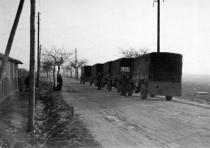 Displaced Persons Arriving by Truck, Displaced Persons Camp F, Germany, 1946
