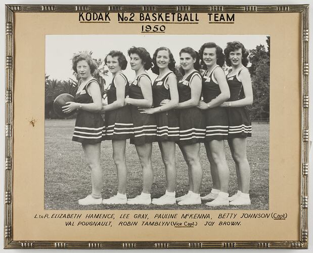 Kodak Women's No. 2 Basketball Team, Melbourne, 1950