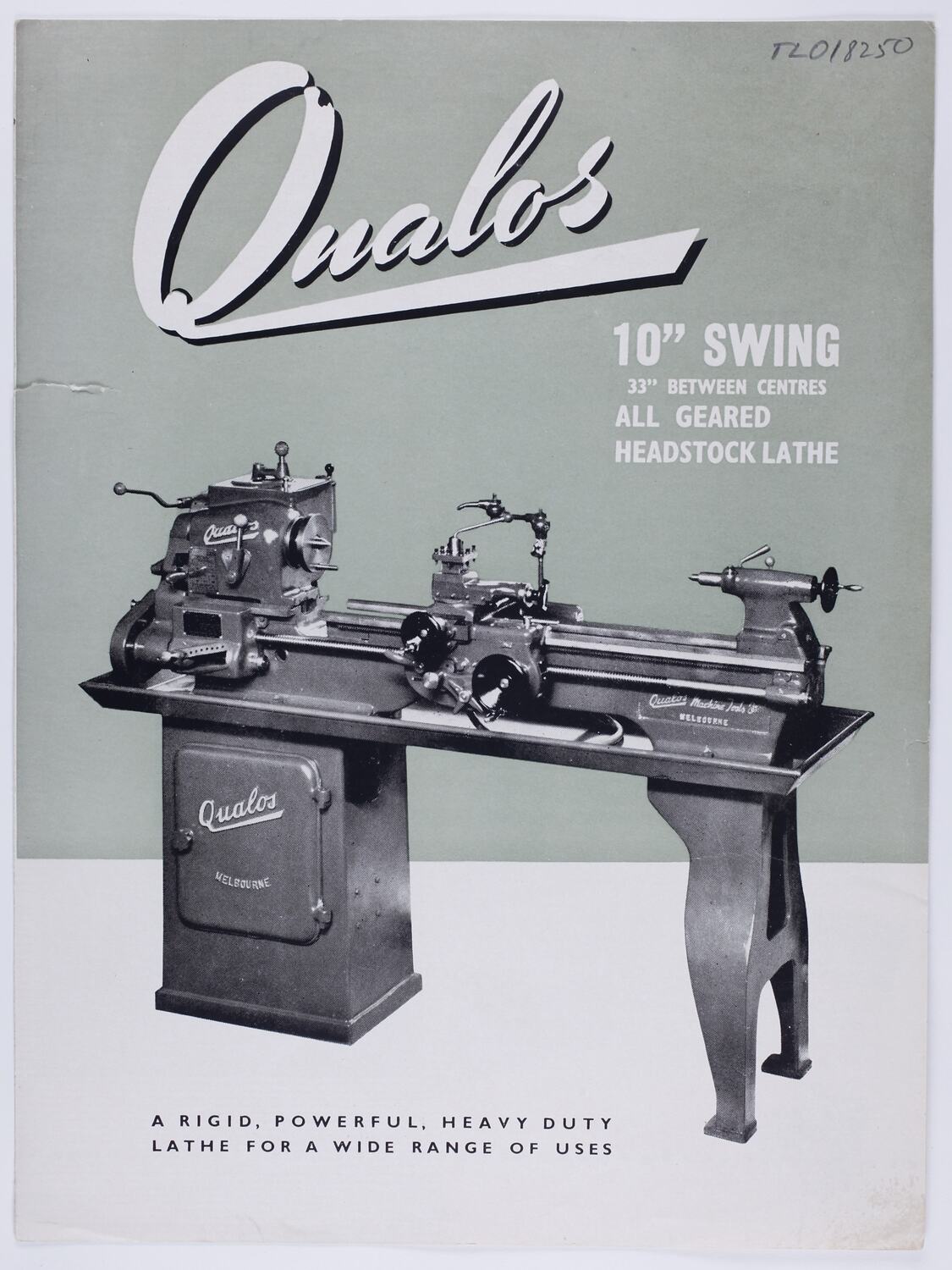 Product Leaflet Qualos Sales Pty Ltd, 10 inch Swing Headstock Lathe