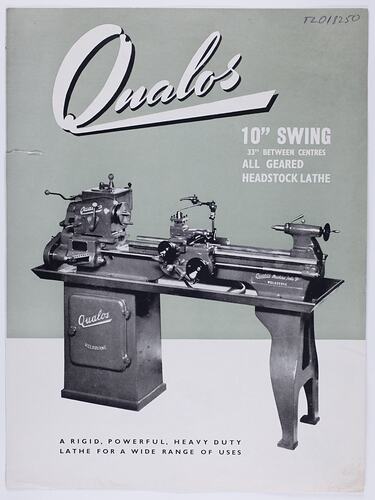 Front cover with photograph of Geared Headstock lathe.