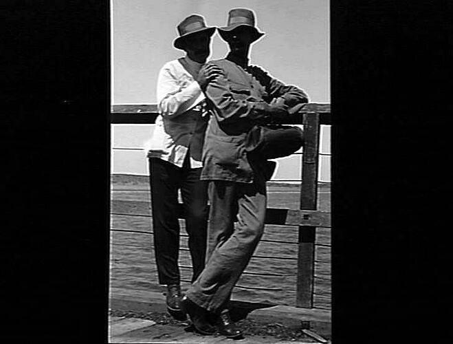 Negative - Two Men on a Pier