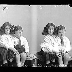 Glass Negative - Portrait of Missie Rosenblum and Boy, Australia, 2 Sep, circa 1890s - 1920s