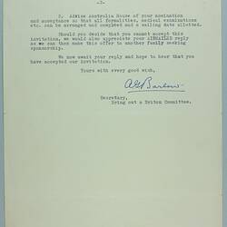 Typewritten and signed letter.