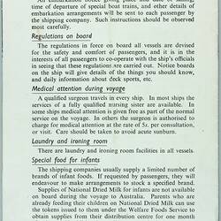 Booklet - 'Facts About Your Voyage to Australia - Edition 9a, London, England, Dec 1960