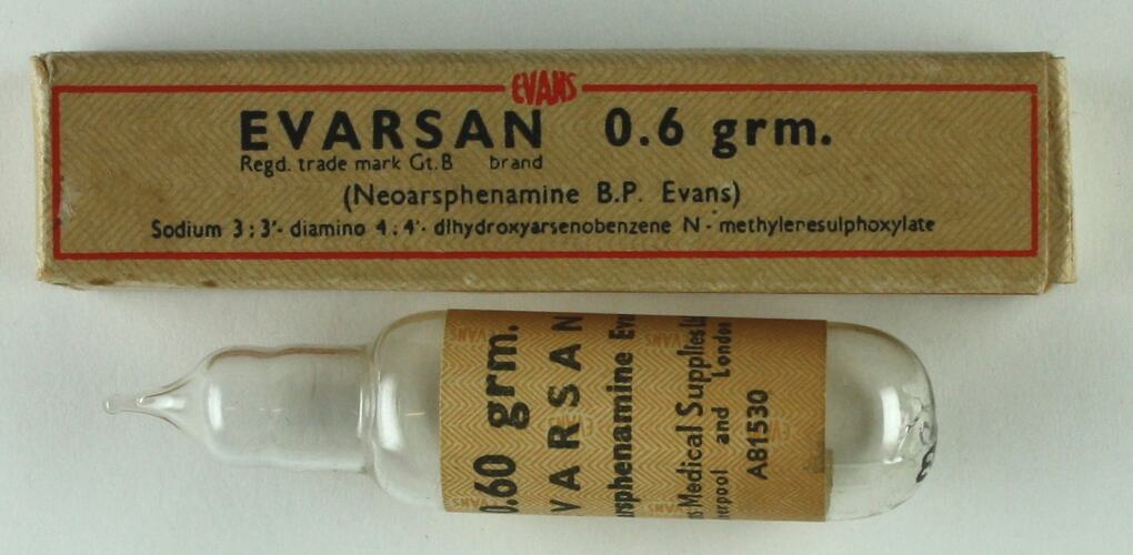 Drug - Evarsan (Neoarsphenamine), Evans Medical Supplies Ltd., Liverpool and London, 1948
