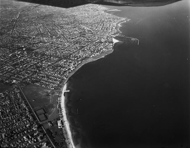 Negative - Aerial View of Brighton, Victoria, 1968