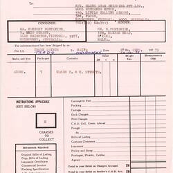 Shipping Receipt - Cassar & Cooper Ltd, Issued to Herbert Portanier, Malta, 8 Oct 1979