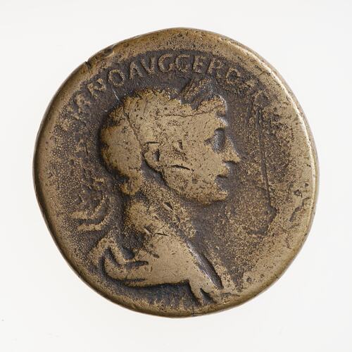 Coin - Sestertius, Emperor Trajan, Ancient Roman Empire, 112-114 AD