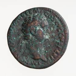 Coin - As, Emperor Domitian, Ancient Roman Empire, 90-91 AD