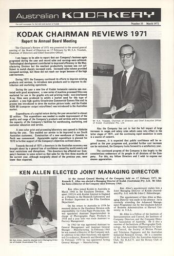 Newsletter - 'Australian Kodakery', No 33, Mar 1972