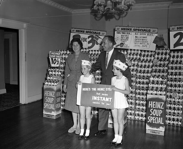 H.J. Heinz Company, Group in Front of Soup Display, Victoria, 16 Apr 1959