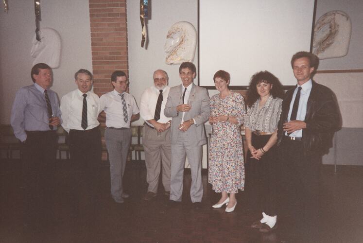 Photograph - Kodak Australasia Pty Ltd, Shane Allan & Friends at Presentation of 25 Year Service Watch, Coburg, 1990