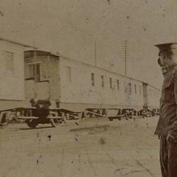 Photograph - Two Soldiers in Front of Ambulance Train, Egypt, World War I, 1915-1916