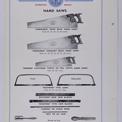 Catalogue - W. A. Tyzack & Co. Ltd, "Horseman" Brand Engineering Products, 1955