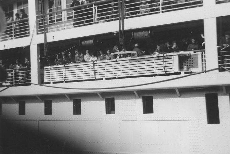 Sylvia & Shirley Forbes, Onboard Stratheden, P&O-Orient Line, Melbourne, 18 Jul 1963