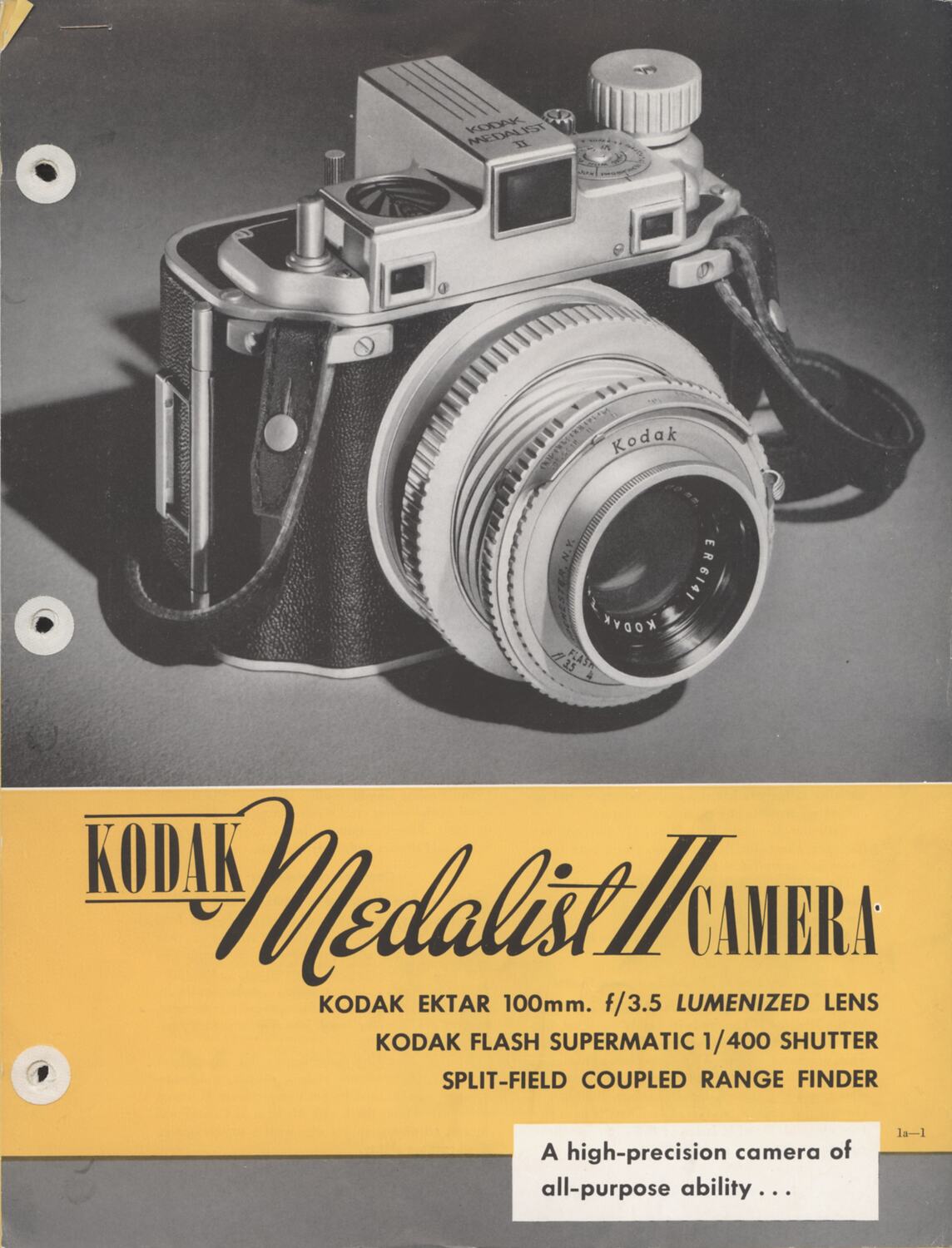 Publicity Brochure - Eastman Kodak, 'Kodak Medalist II Camera', 1947