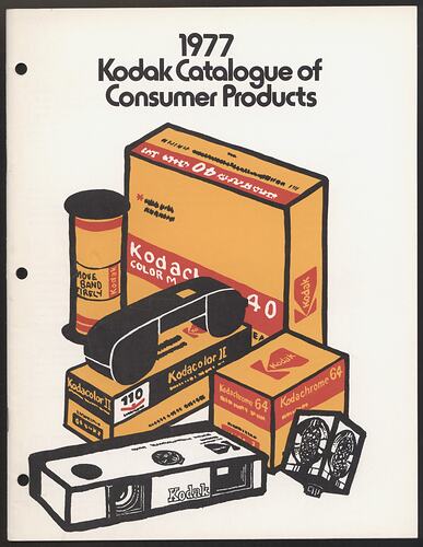 Cover page with illustrations of photographic products.