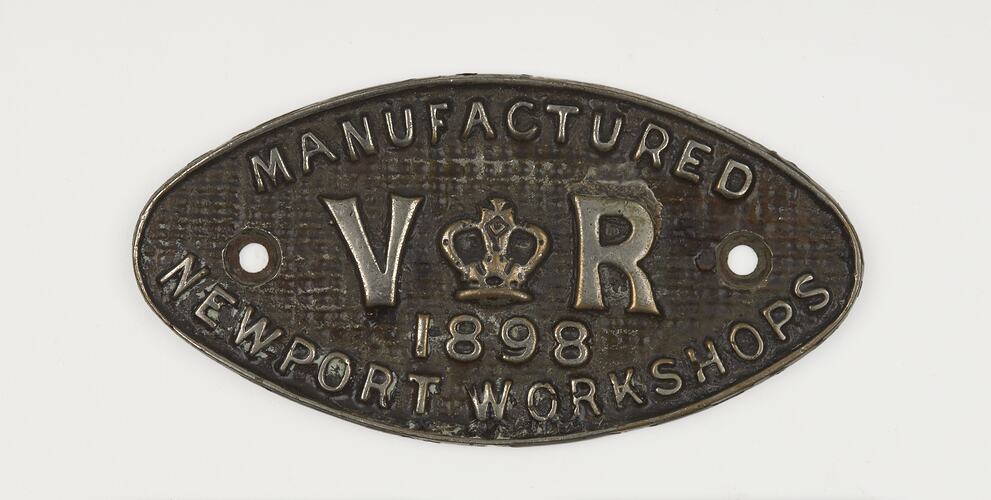 Locomotive Plate - VR Workshops, 1898