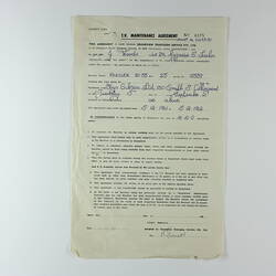 Contract - TV Maintenance Agreement, Soundview Television Service, John Woods, Lalor, 12 Sep 1961