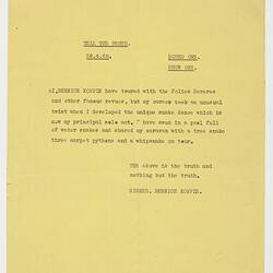 Instructions - Tell the Truth Television Game Show, Bernice Kopple Appearance, 20 Apr 1968