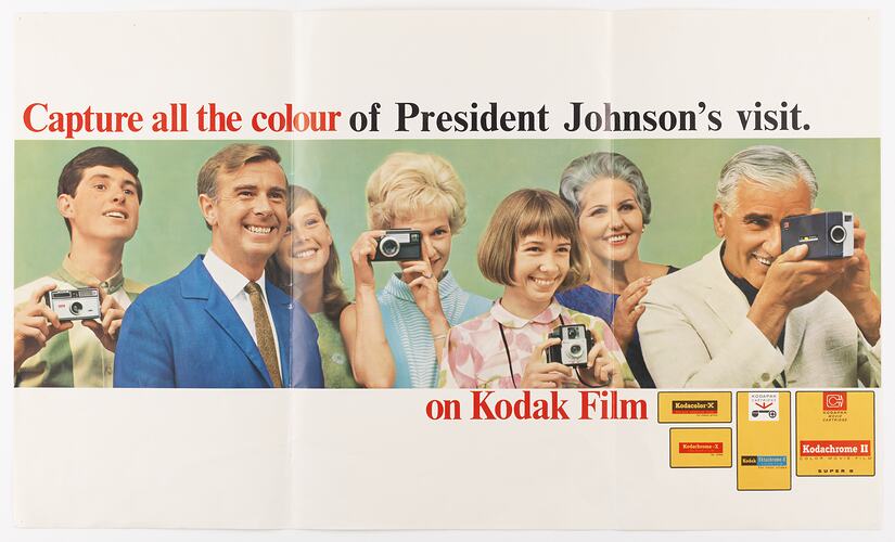 Poster - Kodak Australasia Pty Ltd, 'Capture all the Colour of President Johnson's Visit', circa 1966