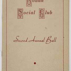 Programme - Kodak Australasia Pty Ltd, Kodak Social Club, 'Second Annual Ball', Sydney, 16 Aug 1947