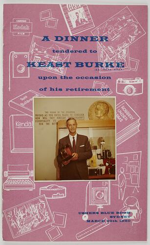 Programme - Kodak Australasia Pty Ltd, 'A Dinner Tendered to Keast Burke Upon the Occasion of His Retirement', Sydney, 30 Mar 1960, Front Cover