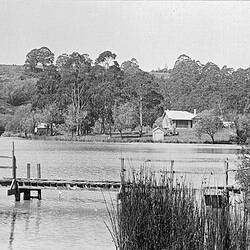 Negative - Jetty at Jubilee Lake, Daylesford, Victoria, 1931