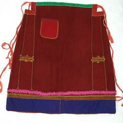 Skirt - Women's, Red Wool, Iole Crovetti Marino, Sardinia, Italy, 1950s