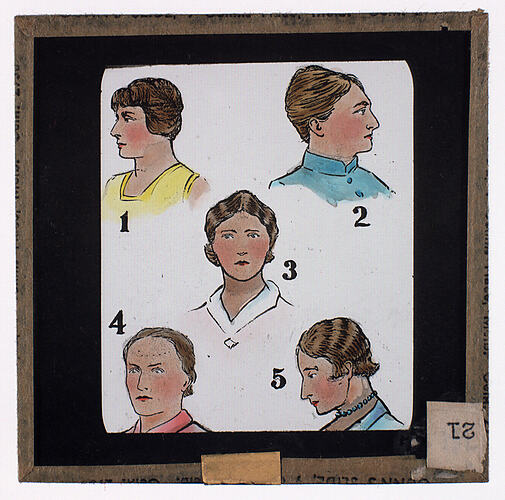 Lantern Slide - Universal Opportunity League, Five Female Heads