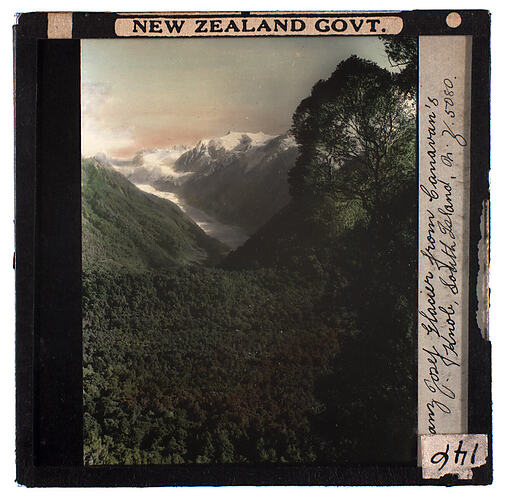 Lantern Slide - Universal Opportunity League, Franz Josef Glacier, New Zealand