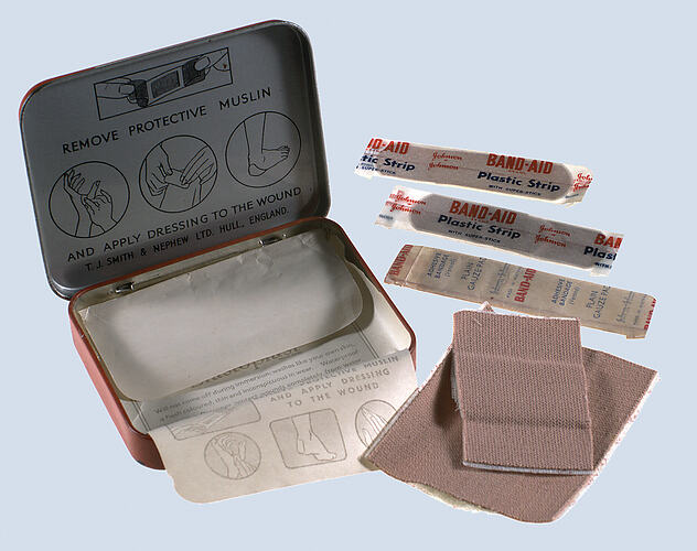 Tin of Band Aids - T.J. Smith & Nephew, Elastoplast, circa 1955-1966