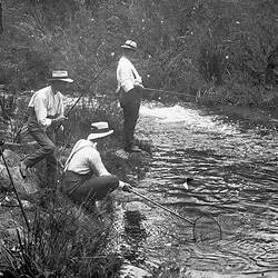 Negative - Fishing at Wartook, Victoria, 1911
