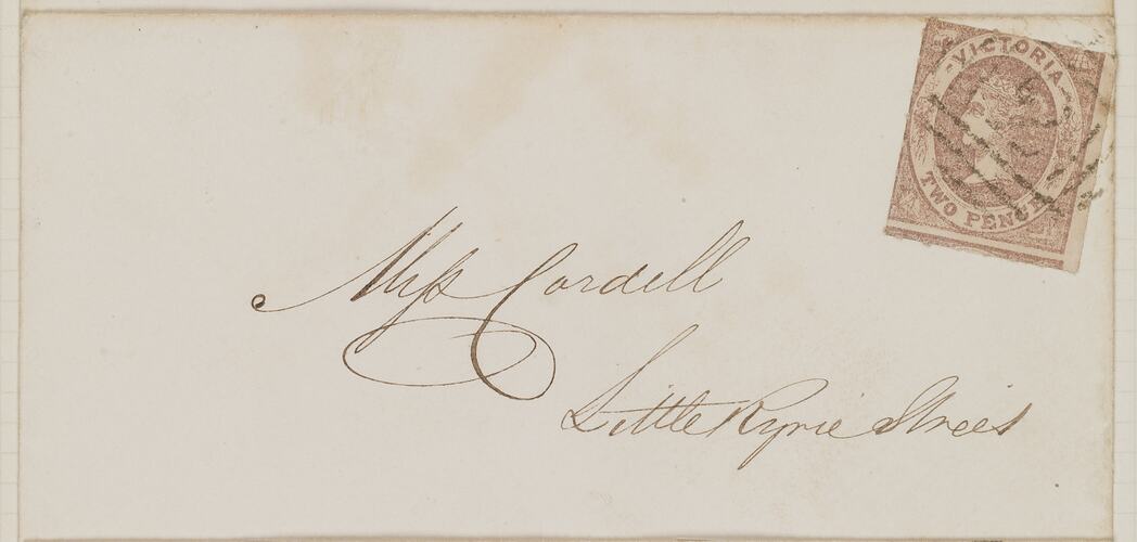 Stamp - Emblems Issue, 2 Pence, Victoria, Australia, 1858