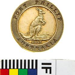 Electrotype Coin Replica - 1 Ounce, Kangaroo Office, Melbourne, Victoria, Australia, 1853