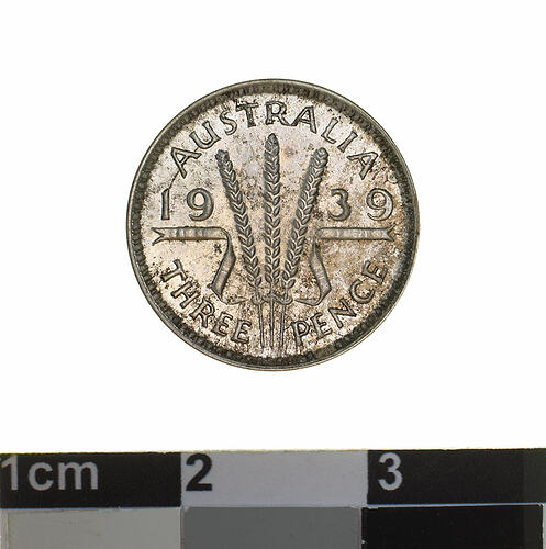 Proof Coin - Threepence, Australia, 1939, photographed by Museums Victoria