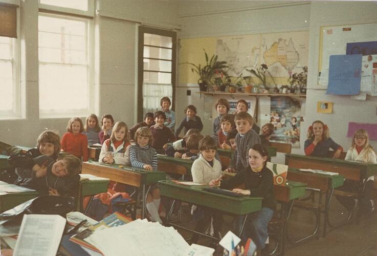 Digital Photograph - Children of Grade 1 & 3, Religious Education Class, Strathmore Primary School, 1979