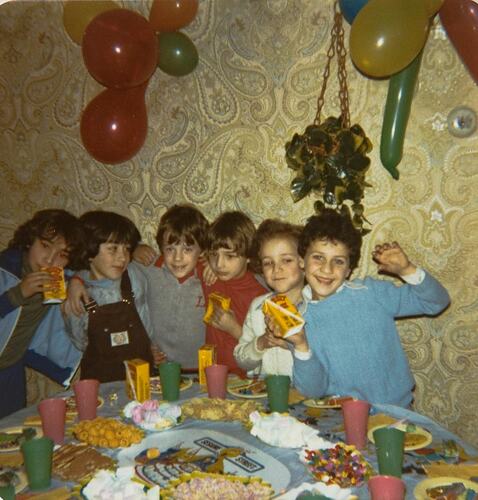Digital Photograph - Children Celebrating Boy's 7th Birthday, Dining Room, Footscray, 1980