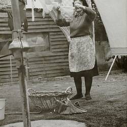 Woman Hanging out Laundry, Caulfield, 1968