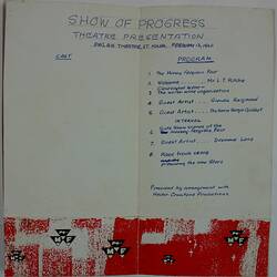 Draft Program - 'Show of Progress Theatre Presentation', Massey Ferguson, 1960