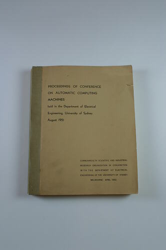 Front cover of Proceedings of the Conference on Automatic Computing Machines, August 1951
