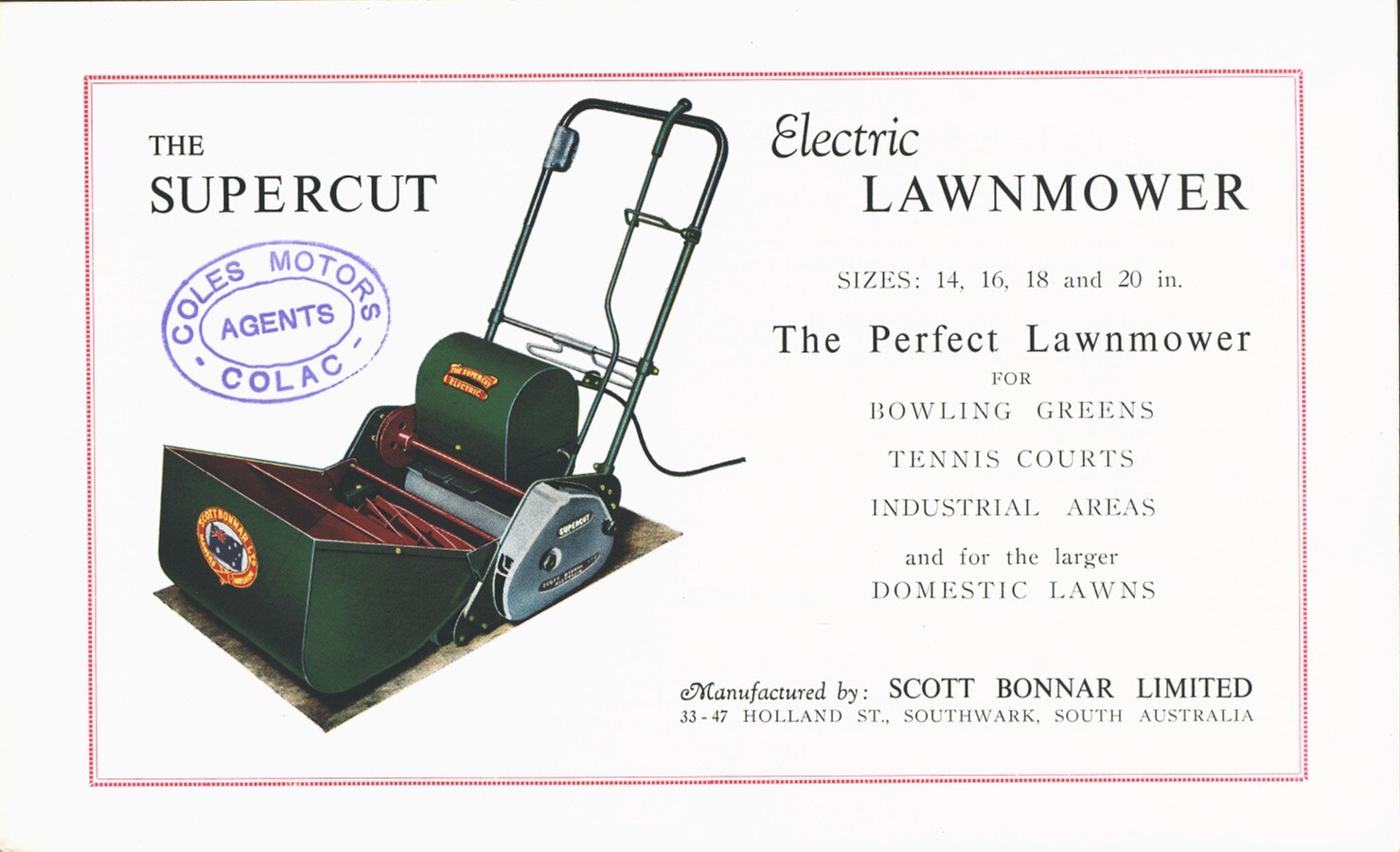 Scott bonnar discount electric reel mower