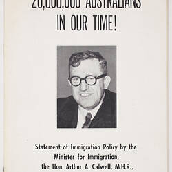 Pamphlet - Arthur Calwell, 'Twenty Million Australians in Our Time!', 1949