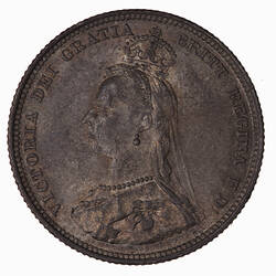 Coin - Shilling, Queen Victoria, Great Britain, 1888 (Obverse)