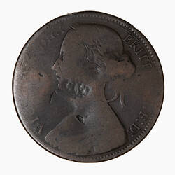 Coin - Penny, Queen Victoria, Great Britain, 1869 (Obverse)