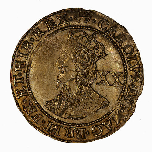 Coin - Unite, Charles I, Great Britain, 1638-1639 (Obverse)