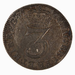 Coin - Threepence, Queen Anne, England, Great Britain, 1708 (Reverse)