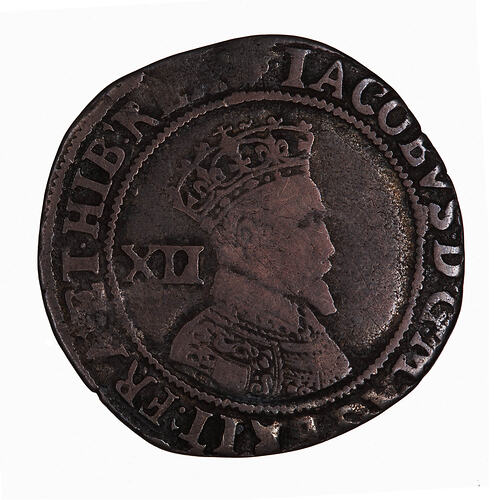 Coin - Shilling, James I, England, Great Britain, 1604-1605 (Obverse)