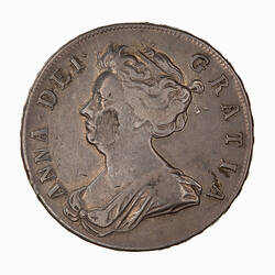 Coin - Halfcrown, Queen Anne, Great Britain, 1708 (Obverse)