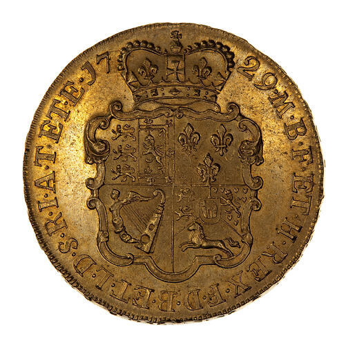 Coin - 5 Guineas, George II, Great Britain, 1729 (Reverse)